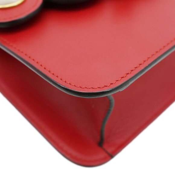 Gucci Pearly Peony Leather Chain Shoulder Bag Red 432281 - Picture 9 of 13